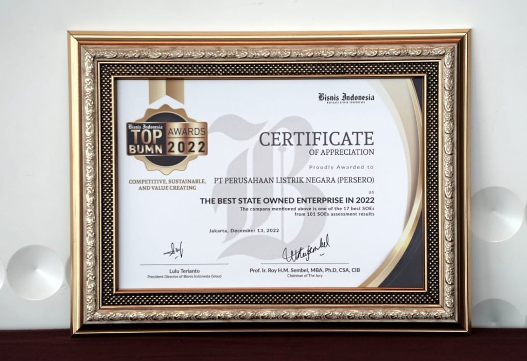 PLN Raih Top BUMN Awards Berkat Kontribusinya Dalam Pemulihan Ekonomi Nasional