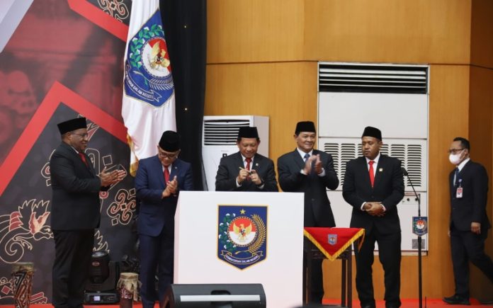 Mendagri Muhammad Tito Karnavian saat memberikan sambutan pada Peresmian sekaligus Pelantikan Penjabat (Pj.) Gubernur Papua Barat Daya di Kantor Pusat Kemendagri, Jakarta (9/12/2022).