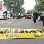 Lokasi terjadinya ledakan bom bunuh diri di area Polsek Astana Anyar, Bandung.