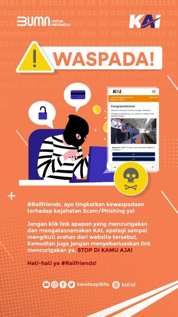 Kembali Marak, Masyarakat Agar Waspada Penipuan Berkedok Promo KAI