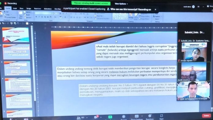 MIH Unitomo Uraikan Kedudukan Penegak Hukum Dalam Pemberantasan Korupsi