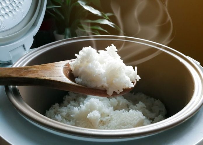 ilustrasi memasak nasi di magic com