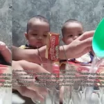 tangkapan layar video viral bayi diberi kopi instan oleh ibunya