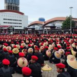 Lokasi HUT ke-50 PDIP di Jakarta International Expo (JIExpo), Kemayoran, Jakarta Pusat, Selasa (10/1/2023).