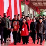 Presiden Joko Widodo dan Wakil Presiden Ma’ruf Amin hadir di HUT ke-50 PDIP di JI Expo Kemayoran, Jakarta (10/01/2023).