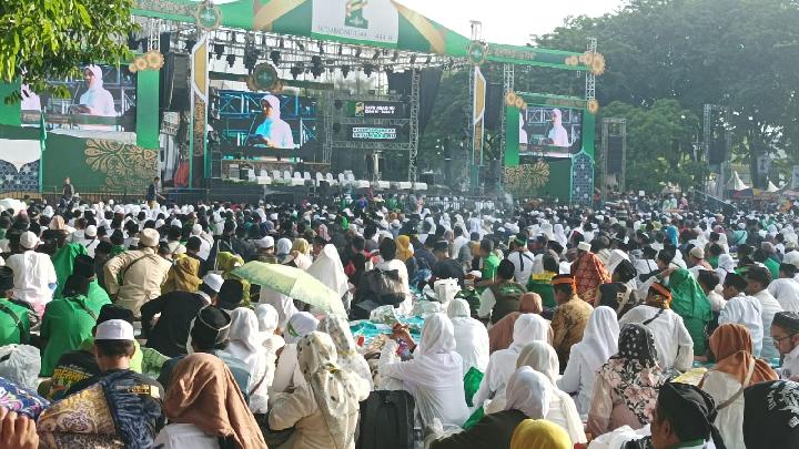 Puncak Resepsi 1 Abad Nahdlatul Ulama di Stadion Gelora Delta Sidoarjo, Jawa Timur (7/2/2023).