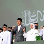 Resepsi puncak satu abad Nahdlatul Ulama yang diselenggarakan di Gelora Delta Sidoarjo, Kabupaten Sidoarjo, Provinsi Jawa Timur (7/2/2023).