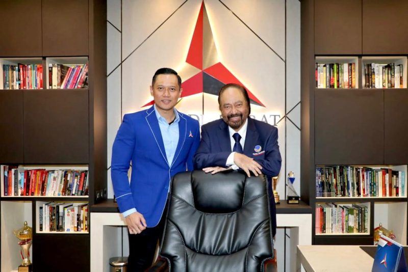 Ketua Umum Partai Nasional Demokrat (NasDem), Surya Paloh, bersilaturahmi ke kantor DPP Partai Demokrat (22/2/2023).