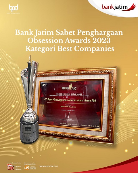 Bank Jatim Sabet Penghargaan Obsession Awards