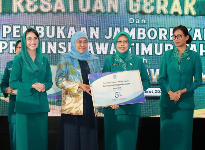 Raih Peringkat Ke-2 Penyusunan Laporan Tahunan, TP PKK Terima Penghargaan Dari Gubernur Jawa Timur