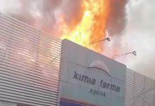 Apotek Kimia Farma di Jalan Diponegoro Surabaya Terbakar