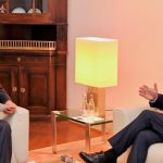 Presiden Joko Widodo (Jokowi) bertemu dengan Kanselir Jerman Olaf Scholz di Guesthouse Lower Saxony, Hannover, Jerman (16/4/2023).