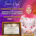 Gubernur Khofifah Raih Penghargaan Inspirator Gerakan Vokasi Jatim dari Kadin