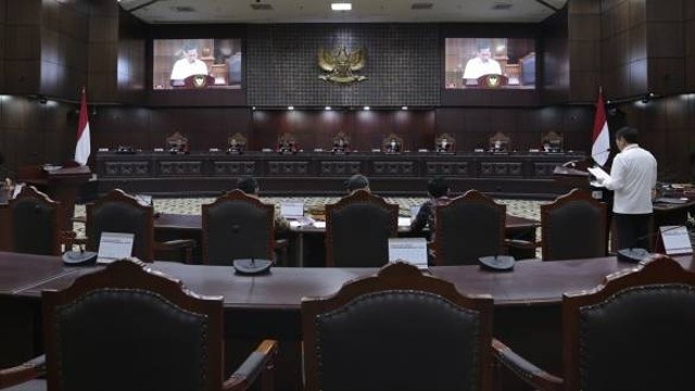 Sidang lanjutan uji materiil Undang-Undang Nomor 19 Tahun 2019 tentang Komisi Pemberantasan Tindak Pidana Korupsi di Ruang Sidang MK (21/2/2023).