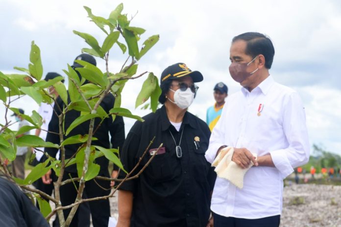 Presiden Jokowi dan Menteri Lingkungan Hidup dan Kehutanan (LHK) Siti Nurbaya Bakar