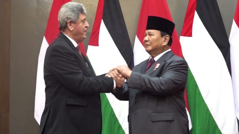 Menhan Prabowo Subianto dan Dubes Palestina Zuhair Al-Shun.