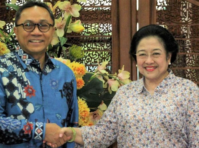 Ketua Umum PAN Zulkifli Hasan (Zulhas) dan Ketua Umum PDIP Megawati Soekarnoputri