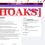 Tangkapan layar unggahan hoaks di sebuah akun Facebook.
