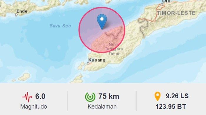 Gempa Magnitudo 6,0 guncang Kabupaten Timor Tengah Utara, Nusa Tenggara Timur (NTT) (25/7/2023)