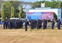 Upacara Peringatan Hari Bhakti TNI AU ke-76 Tahun 2023 di Lanud Muljono Surabaya