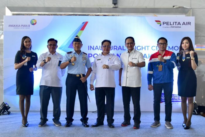 Acara peresmian penerbangan perdana Pelita Air rute Jakarta - Pontianak di Jakarta (18/7).