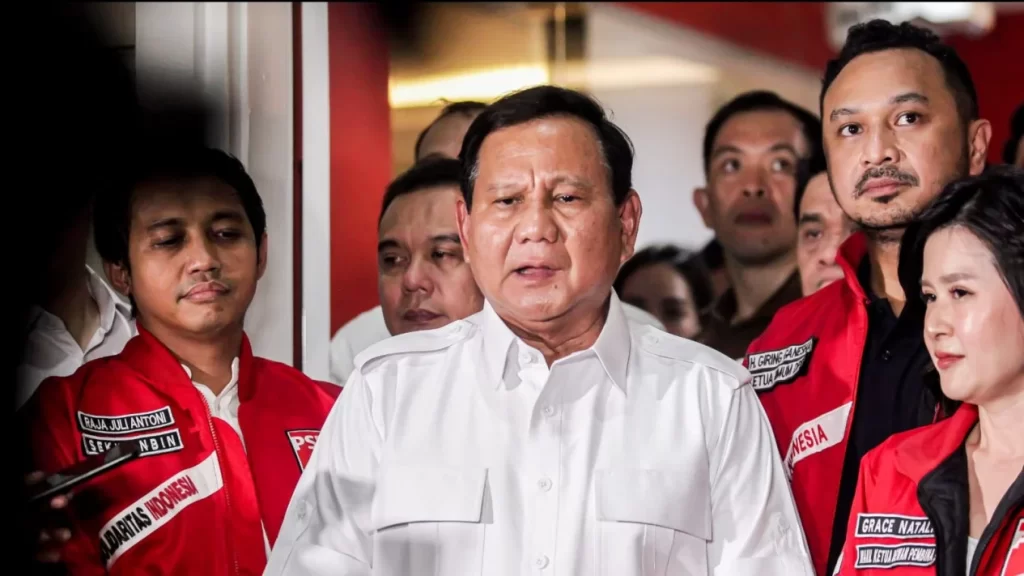 Ketua Umum Partai Gerindra Prabowo Subianto menyambangi Kantor DPP PSI di Jalan Wahid Hasyim, Jakarta (2/8/2023). 