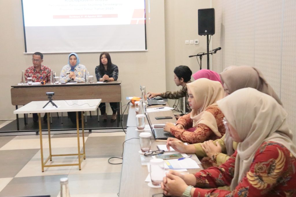 Sedangkan tujuannya yaitu Mengukur tingkat kinerja TPPS Kabupaten/Kota dalam rangka percepatan penurunan stunting terintegrasi Provinsi Jawa Timur, Memastikan akuntabilitas kinerja TPPS Kabupaten/Kota dalam rangka percepatan penurunan stunting terintegrasi Provinsi Jawa Timur, mengevaluasi kinerja TPPS Kabupaten/Kota dalam rangka percepatan penurunan stunting terintegrasi Provinsi Jawa Timur tahun 2022 dan mengapresiasi kinerja TPPS Kabupaten/Kota dalam rangka percepatan penurunan stunting terintegrasi Provinsi Jawa Timur..