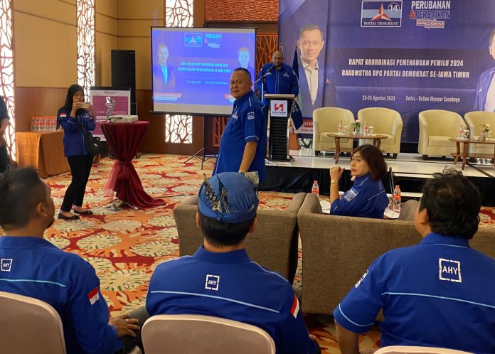 Rapat Koordinasi Bakomstra Demokrat Jatim di Surabaya, Rabu 23/8/2024.