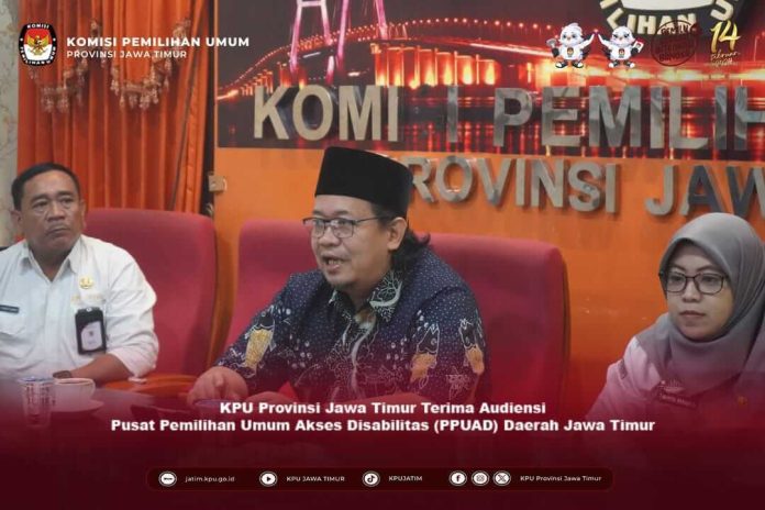 KPU Jatim Audiensi dengan Fungsionaris PPUAD, Bahas Isu Aksesibilitas Pemilu 2024 Bagi Penyandang Disabilitas