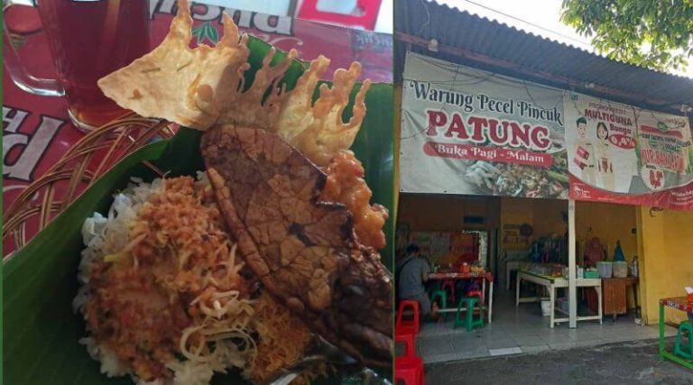 Sarapan Pagi di Warung Pecel Pincuk Patung Kota Tuban Rasa Khas Juara