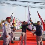 Sukses, KPU Jatim Serahkan Bendera Kirab Pemilu 2024 Menuju Sragen