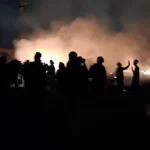Stadion Kanjuruhan terbakar