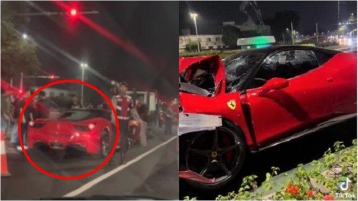 Ferrari Tabrak Lima Kendaraan di Senayan