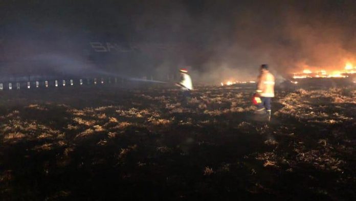 Stadion Kanjuruhan terbakar