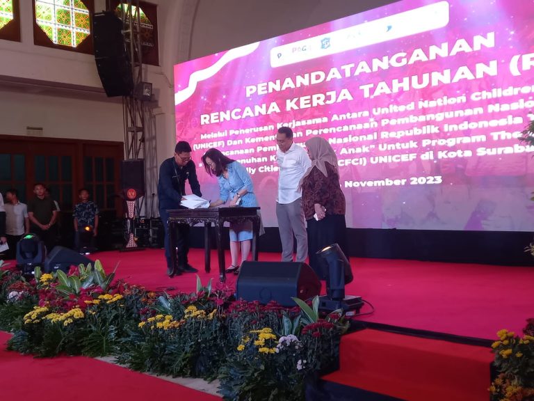 Menuju Kota Layak Anak Tingkat Dunia, Pemkot Surabaya Jalin Kerja Sama  UNICEF dan Bappenas RI