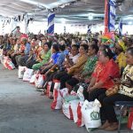 Presiden Jokowi Salurkan Bantuan Pangan Cadangan Beras Pemerintah di Kabupaten Biak Numfor.