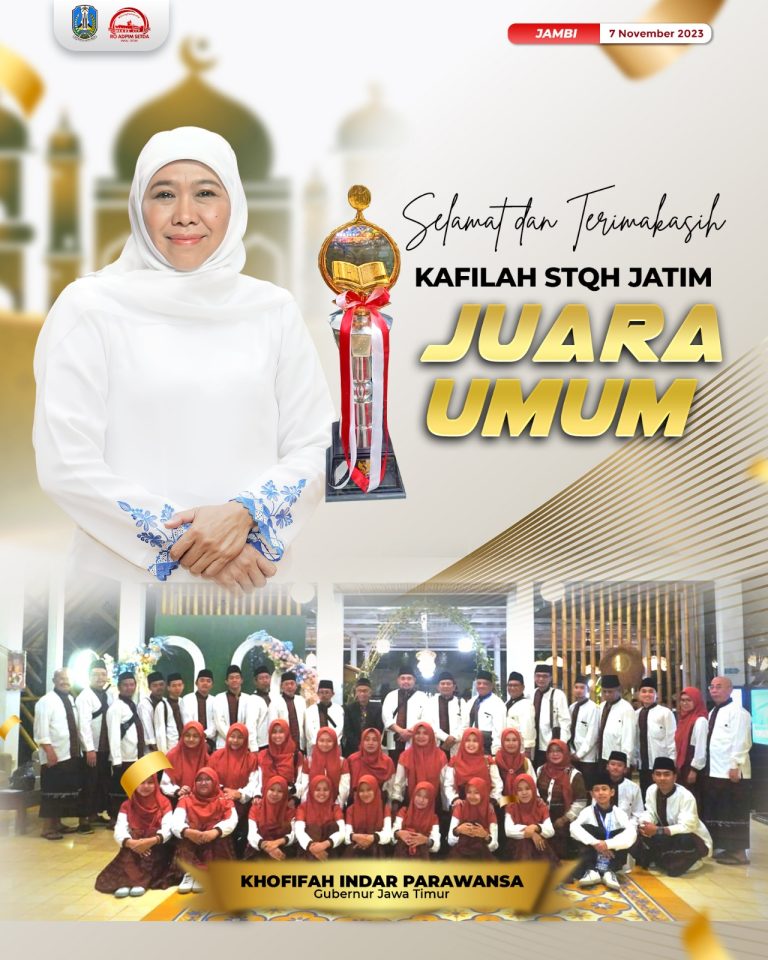 Juara Umum STQH Nasional XXVII, Kafilah Jatim Berhasil Borong 10 Gelar Juara