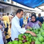 Presiden Jokowi Cek Langsung Harga Kebutuhan Pokok di Pasar Rogojampi.