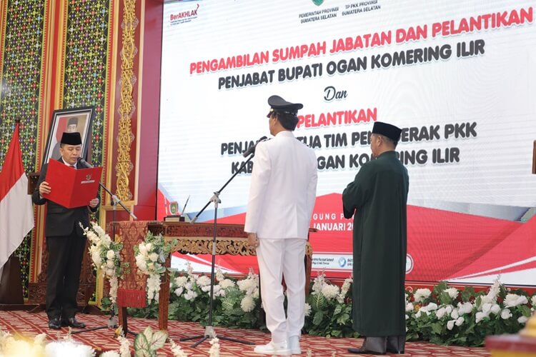 Pj Gubernur Sumsel Lantik Pj Bupati OKI, Diharapkan Bawa Perubahan