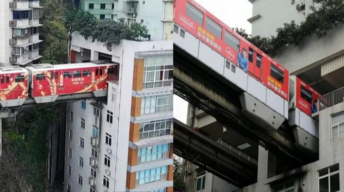 Kereta Api di China Terobos Apartemen