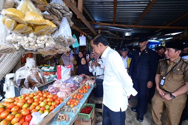 Presiden Jokowi Kunjungi Pasar Salakan, Tinjau Harga Bahan Pokok di Banggai Kepulauan