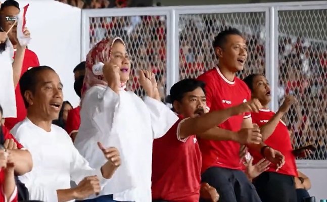 Presiden Jokowi Saksikan Kemenangan 1-0 Timnas
