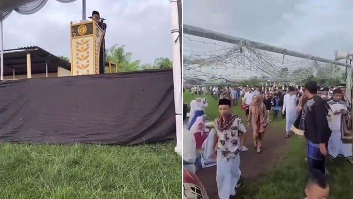 Viral Video Jemaah Salat Id Bubar Saat Khotbah