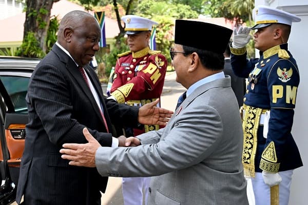 Presiden Ramaphosa Disambut Hangat oleh Presiden Prabowo di Istana Merdeka
