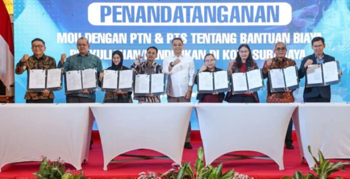 Pemkot Surabaya Teken MoU Beasiswa Pemuda Tangguh