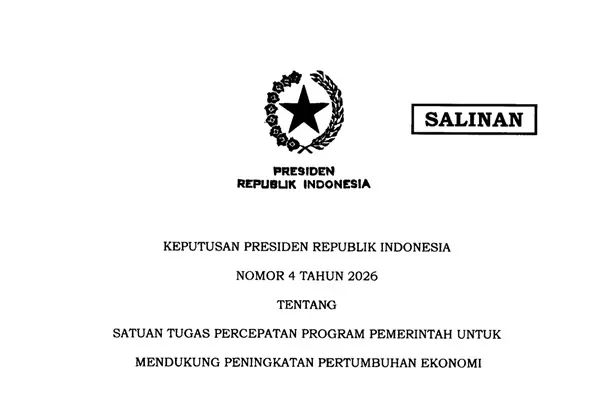 Keppres 4/2026 tentang Satgas Percepatan Program Pemerintah